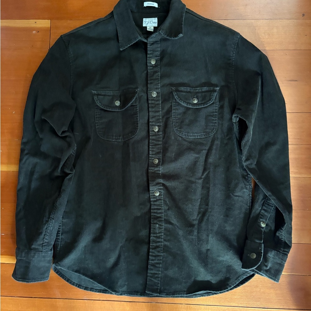 J. Crew Green Corduroy Button-Up Shirt